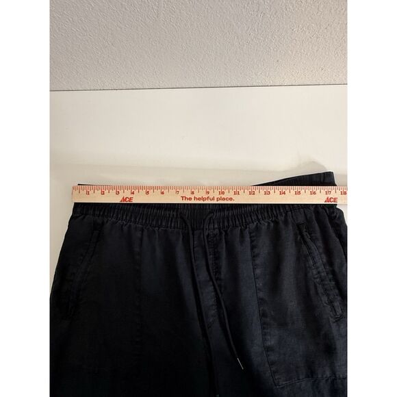 Athleta Size L Retreat Wide Leg Mid Rise Linen Pants Black 851038 Large - Picture 5 of 11